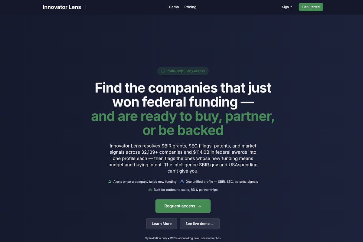 Innovator Lens interface preview